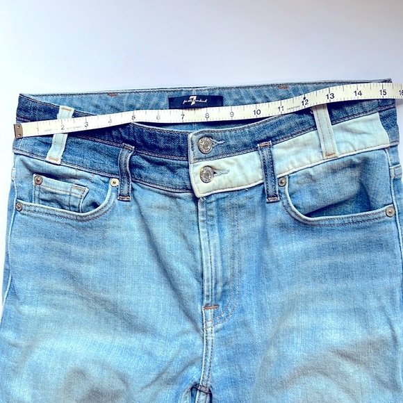 7Fam jeans high waisted, 2 tone crop jeans- y2k - Picture 6 of 14